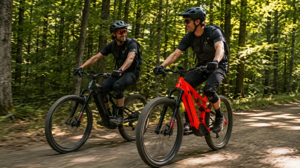 balade en vtt électrique entre amis