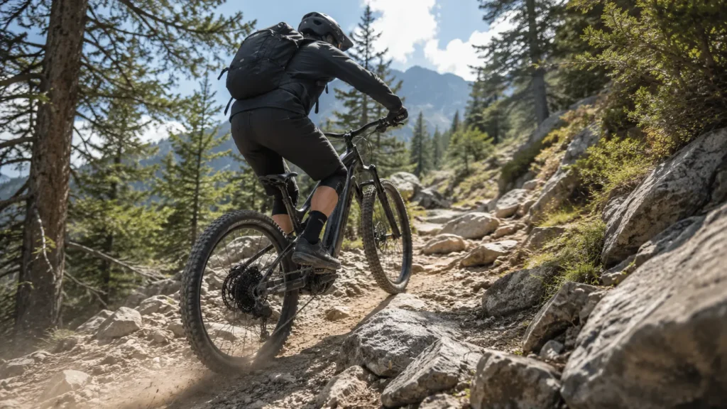 rockrider e feel 900 en montée sur une pente de montagne