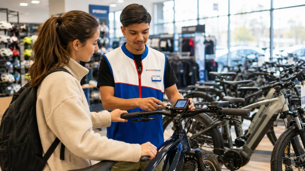 conseiller intersport avec une cliente