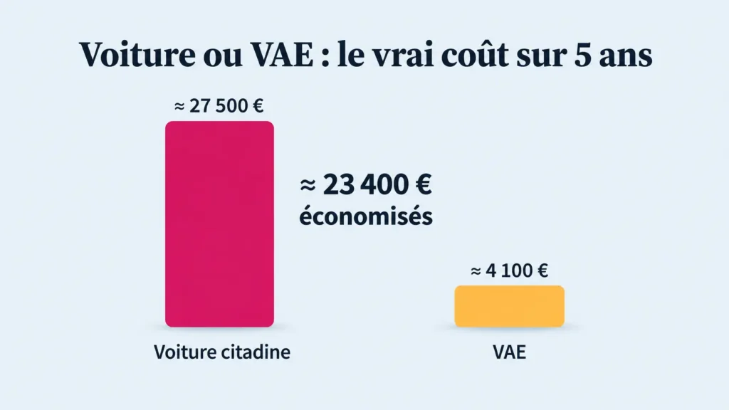 coût du vae vs voiture sur 5 ans