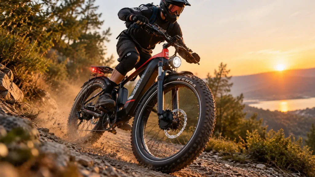 descente en montagne avec un duotts f26
