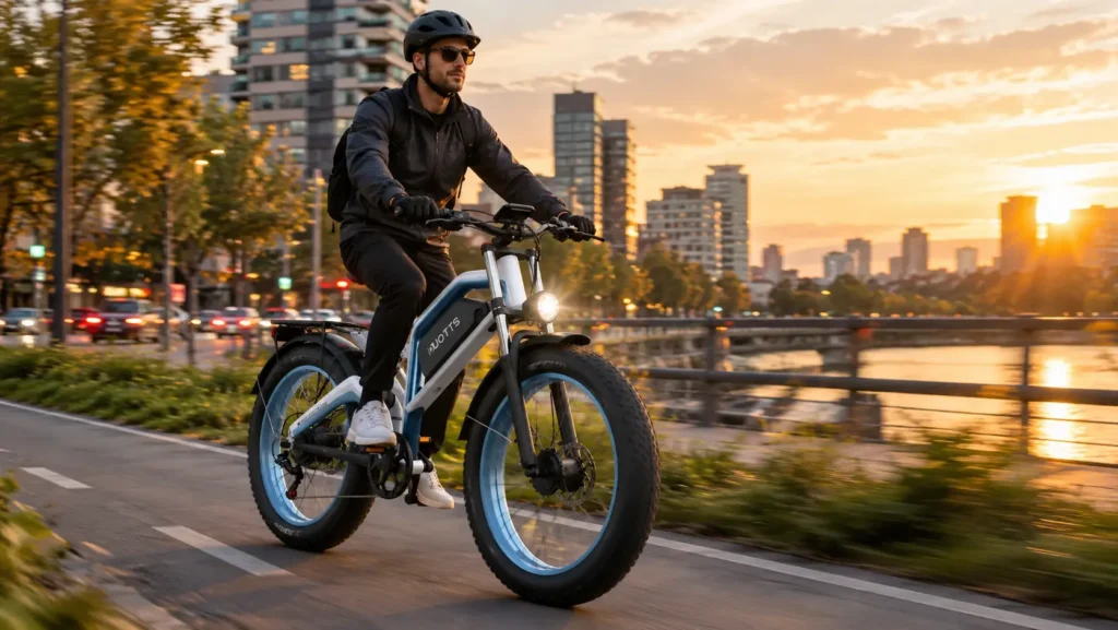 citadin sur une piste cyclable avec le duotts n26