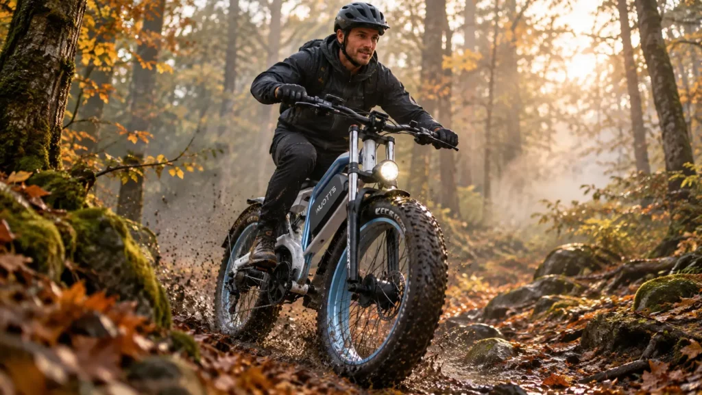 descente d'un chemin forestier avec le duotts n26